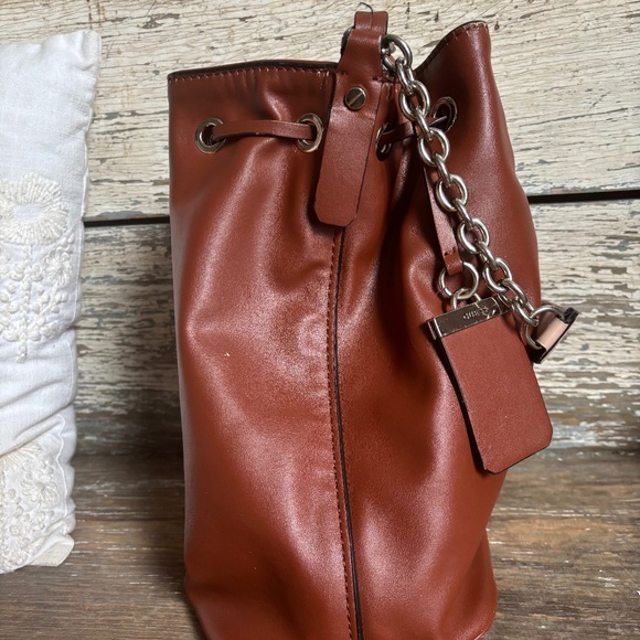 Guess Drawstring Bucket Bag Brown - Picture 6 of 14